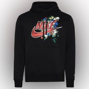 Nike Black Hoodie with Floral Graphic